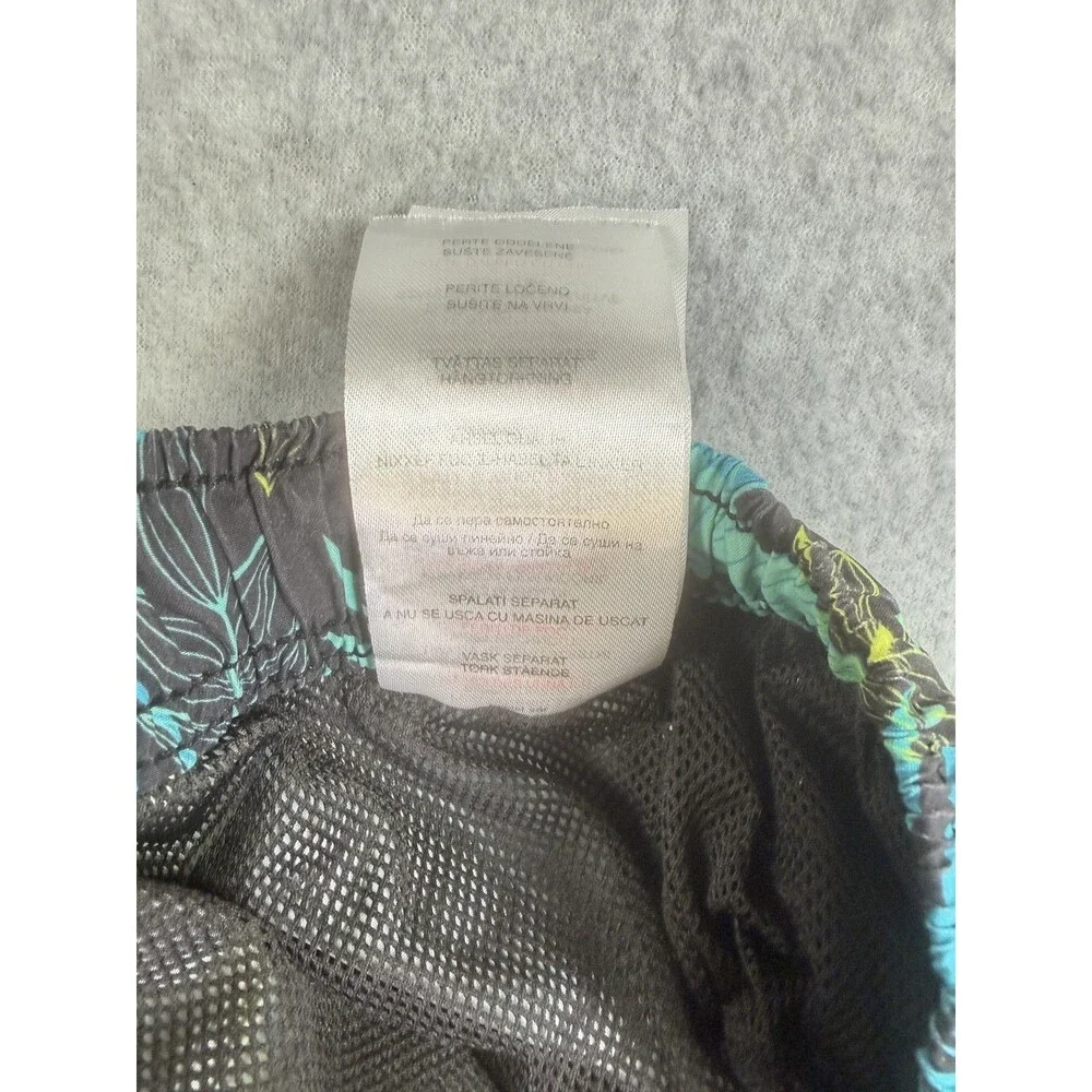 Bench Men's Swim Trunks Board Shorts M EU 50 Tropical Leaf Print Black Blue